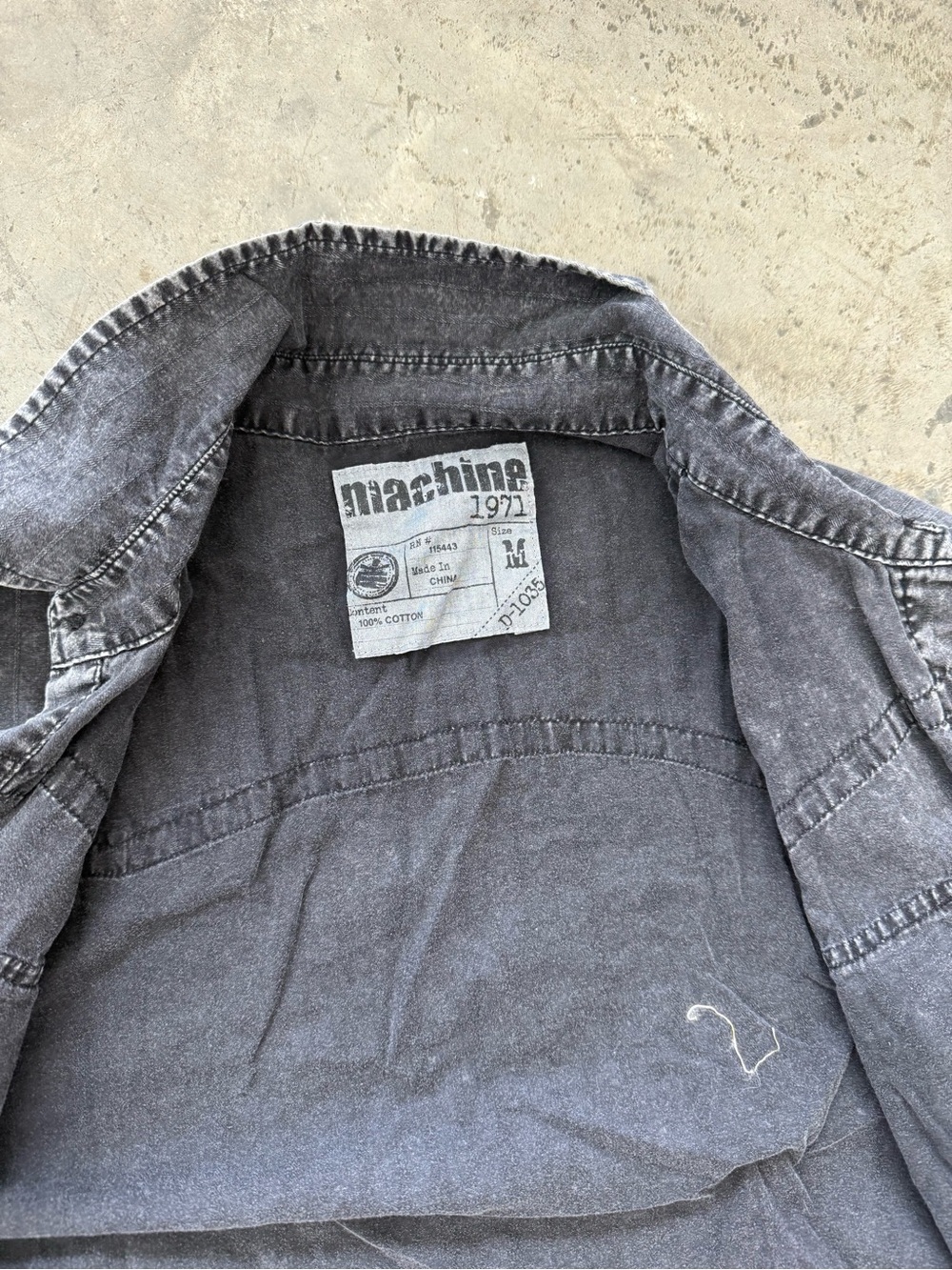Machine Gray Washed Jean Jacket - Picture 5 of 10